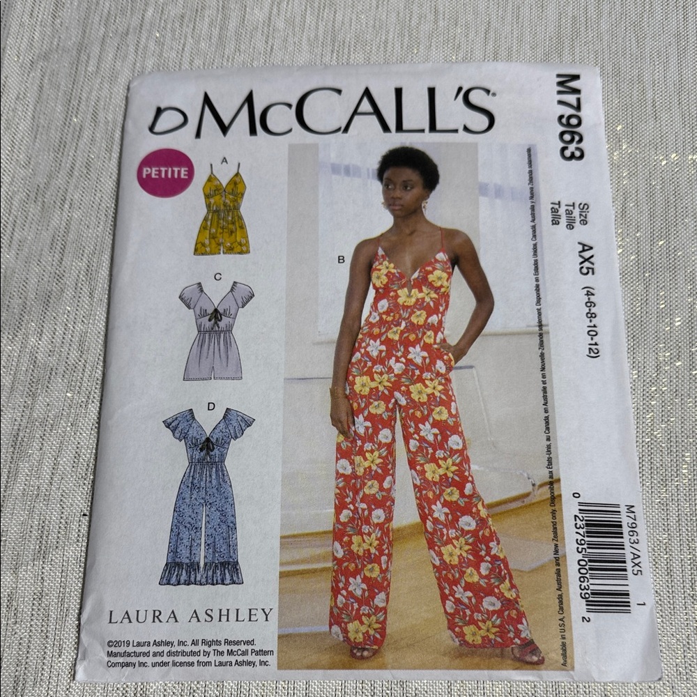 Floral Jumpsuit in Red and Yellow by McCall's